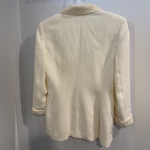 Lord & Taylor Ivory Blazer with Lace Accents - Picture 2 of 14